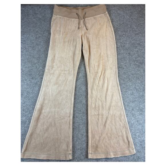 Tek Gear Velour Sweatpants Womens Medium Brown Flared Leg Comfy Loungewear - Picture 1 of 6